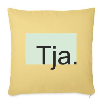 Tja Typografie in Mint - Sofakissenbezug 45 x 45 cm - Hellgelb - Vorne