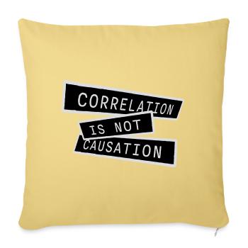 Correlation Is Not Causation Nerd Science - Sofa pillowcase 17,3'' x 17,3'' (45 x 45 cm) - washed yellow - Front