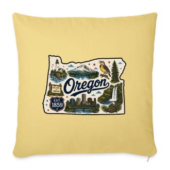 Oregon Beaver State Vintage Reiseaufkleber - Sofakissenbezug 45 x 45 cm - Hellgelb - Vorne