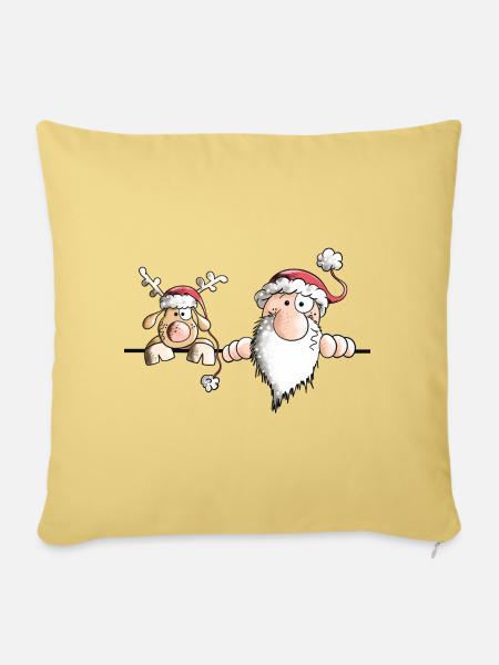 Das Weihnachts Team - Sofakissenbezug 45 x 45 cm - Hellgelb