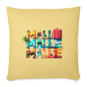MALLE – Summer, sun, pure holiday feeling - Sofa pillowcase 17,3'' x 17,3'' (45 x 45 cm) - washed yellow - Front