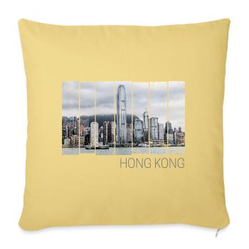 Hong Kong Island Skyline Vintage Panorama Souvenir - Sofa pillowcase 17,3'' x 17,3'' (45 x 45 cm) - washed yellow - Front