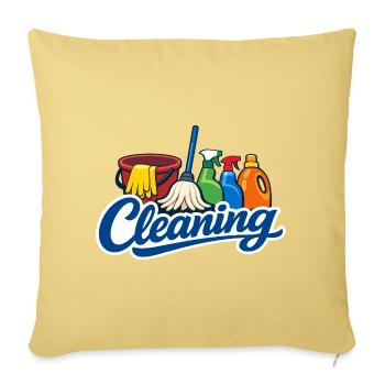 Femme de ménage drôle Femme de ménage - Housse de coussin décorative 45 x 45 cm - jaune délavé - Devant