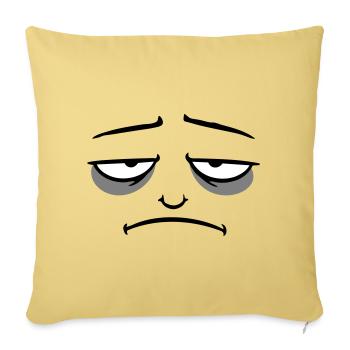 Grumpy sad disappointed face funny - Sofa pillowcase 17,3'' x 17,3'' (45 x 45 cm) - washed yellow - Front