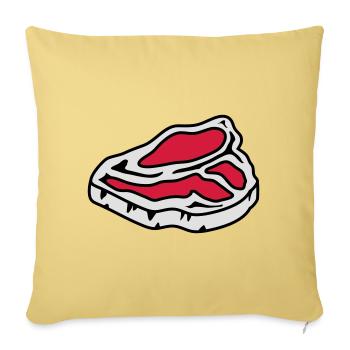 A raw steak - Sofa pillowcase 17,3'' x 17,3'' (45 x 45 cm) - washed yellow - Front