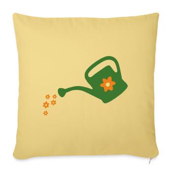 Blumen gießen Gießkanne (dunkel) - Sofakissenbezug 45 x 45 cm - Hellgelb - Vorne