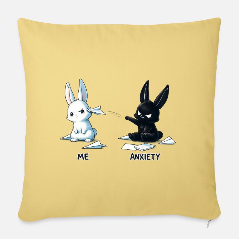 Angst Hase Meme Design - Sofakissenbezug 45 x 45 cm - Hellgelb