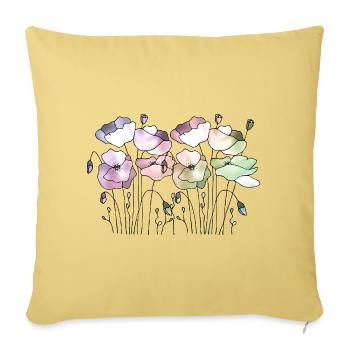 Fleur - Housse de coussin décorative 45 x 45 cm - jaune délavé - Devant