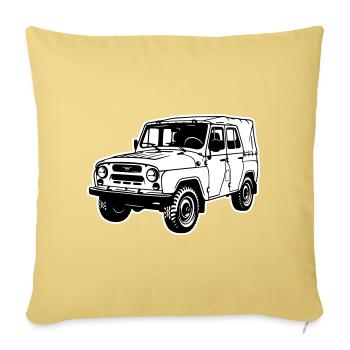 UAZ Off-Road Vehicle (2-color) - Sofa pillowcase 17,3'' x 17,3'' (45 x 45 cm) - washed yellow - Front
