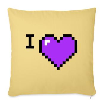 I Love Heart Placeholder Text - Sofa pillowcase 17,3'' x 17,3'' (45 x 45 cm) - washed yellow - Front