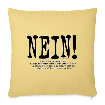 Tucholsky NEIN SAGEN - Sofakissenbezug 45 x 45 cm - Hellgelb - Vorne
