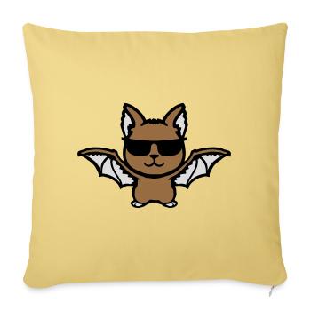 Cute Bat Sunglasses Cool Halloween Funny - Sofa pillowcase 17,3'' x 17,3'' (45 x 45 cm) - washed yellow - Front
