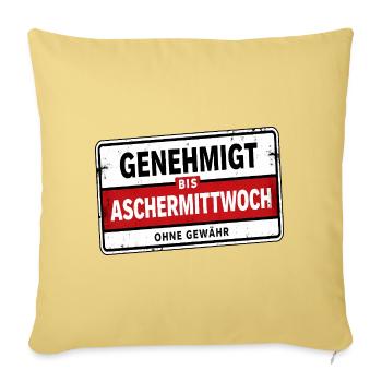Approved until Ash Wednesday satire - Sofa pillowcase 17,3'' x 17,3'' (45 x 45 cm) - washed yellow - Front