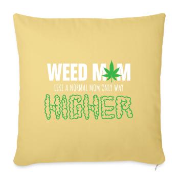 Maman de l’herbe comme une maman normale, mais plus élevée - Housse de coussin décorative 45 x 45 cm - jaune délavé - Devant