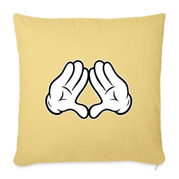 Mains : Pyramide de losange Triangle Losange Style Comic - Housse de coussin décorative 45 x 45 cm - jaune délavé - Devant