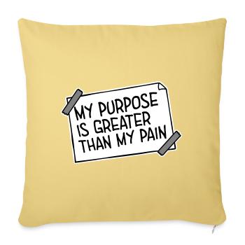 Mon but est plus grand que ma douleur, ce qui signifie le logo des guillemets - Housse de coussin décorative 45 x 45 cm - jaune délavé - Devant