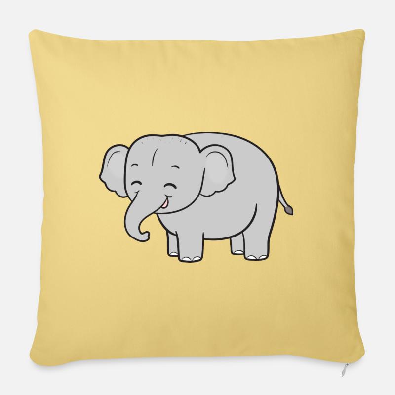 Elefant Elefanten - Sofakissenbezug 45 x 45 cm - Hellgelb