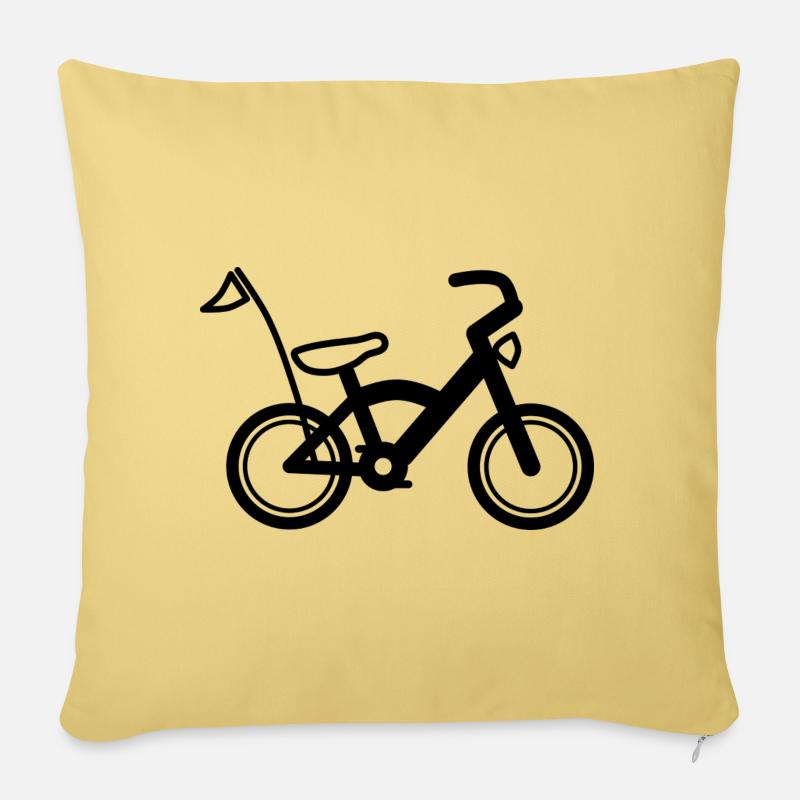 Kinderrad mit Wimpel - Sofakissenbezug 45 x 45 cm - Hellgelb