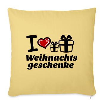 I Love Christmas Gifts - Sofa pillowcase 17,3'' x 17,3'' (45 x 45 cm) - washed yellow - Front