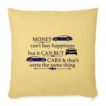 Voiture - Housse de coussin décorative 45 x 45 cm - jaune délavé - Devant