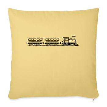 Train railroad steam locomotive wagons - Sofa pillowcase 17,3'' x 17,3'' (45 x 45 cm) - washed yellow - Front