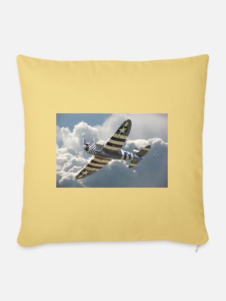P-47 Thunderbolt - Sofakissenbezug 45 x 45 cm - Hellgelb