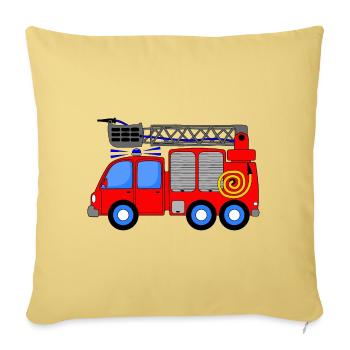 Enfants du camion de pompiers - Housse de coussin décorative 45 x 45 cm - jaune délavé - Devant