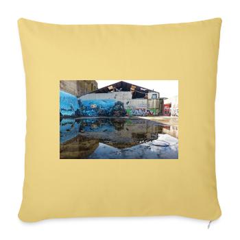 Urban Reflections – Blue Graffiti - Sofa pillowcase 17,3'' x 17,3'' (45 x 45 cm) - washed yellow - Front