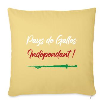 Pays de Galles Indépendant ! Perceval - Housse de coussin décorative 45 x 45 cm - jaune délavé - Devant