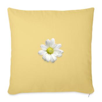 Imprimé de marguerites blanches - Fleurs douces - Marguerites - Housse de coussin décorative 45 x 45 cm - jaune délavé - Devant