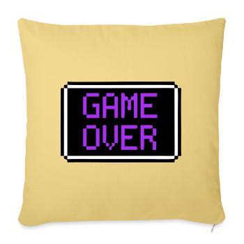 Game Over Shield Rétro Gamer - Housse de coussin décorative 45 x 45 cm - jaune délavé - Devant