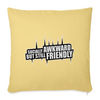 Diction socialement maladroite mais quand même amicale - Housse de coussin décorative 45 x 45 cm - jaune délavé - Devant