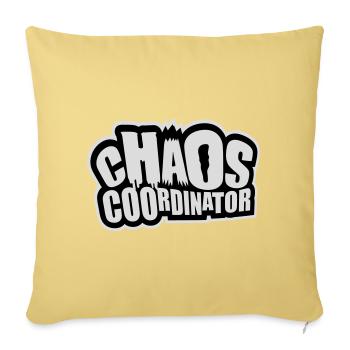 Coordinateur du Chaos Titre drôle Parents Teacher Logo - Housse de coussin décorative 45 x 45 cm - jaune délavé - Devant