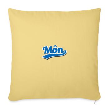 Mon Wave Script Logo - Sofa pillowcase 17,3'' x 17,3'' (45 x 45 cm) - washed yellow - Front