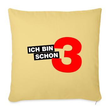 Ich bin schon 3 - Sofakissenbezug 45 x 45 cm - Hellgelb - Vorne