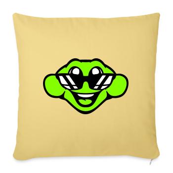 grenouille crapaud cool lunettes de soleil rire heureux mignon - Housse de coussin décorative 45 x 45 cm - jaune délavé - Devant