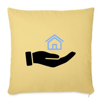 Hand holding house property - Sofa pillowcase 17,3'' x 17,3'' (45 x 45 cm) - washed yellow - Front