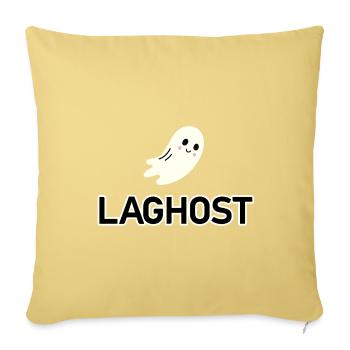 Laghost: Fantôme Sourire Doux - Housse de coussin décorative 45 x 45 cm - jaune délavé - Devant