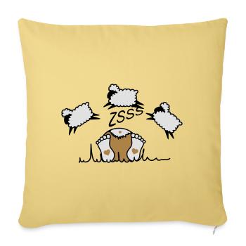 La compter les moutons - Housse de coussin décorative 45 x 45 cm - jaune délavé - Devant