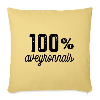 100 % aveyronnais - Housse de coussin décorative 45 x 45 cm - jaune délavé - Devant