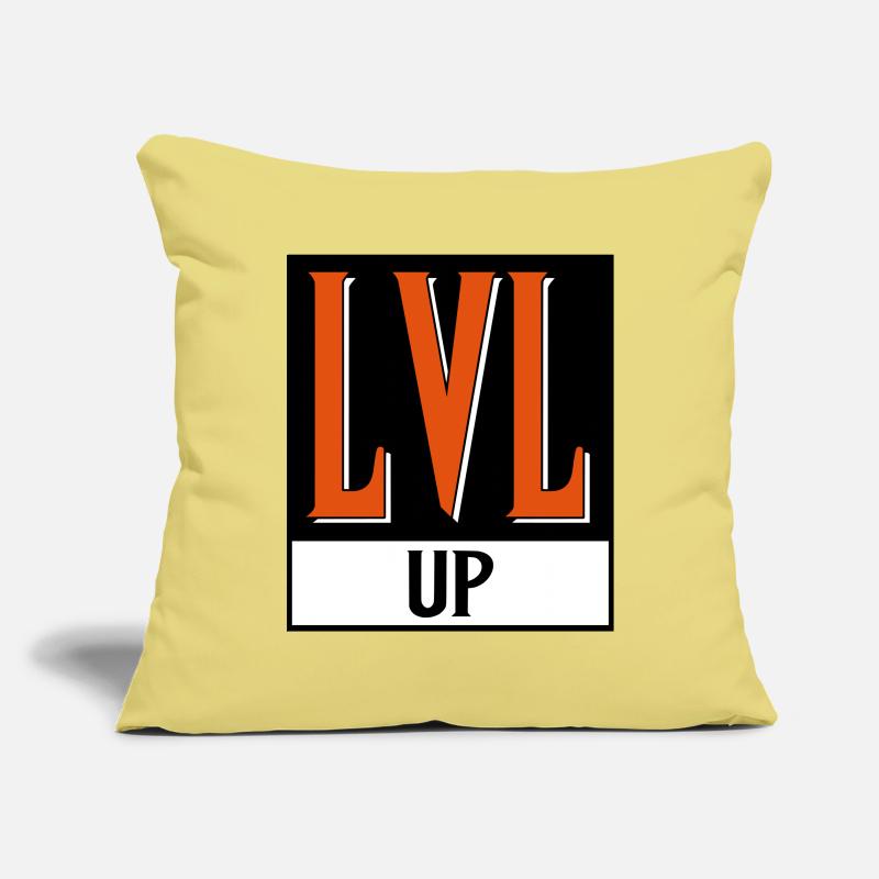 level up nerd cod Housse de coussin décorative 45 x 45 cm