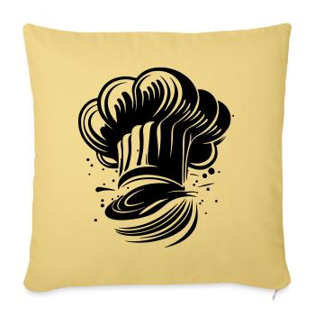 Chapeau de chef Symbole du chef - Housse de coussin décorative 45 x 45 cm - jaune délavé - Devant