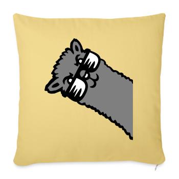 Llama Alpaca Head Sunglasses Cool Gray Funny Cute - Sofa pillowcase 17,3'' x 17,3'' (45 x 45 cm) - washed yellow - Front