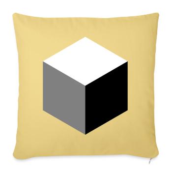 Geometrische Würfel-Silhouette - Sofakissenbezug 45 x 45 cm - Hellgelb - Vorne