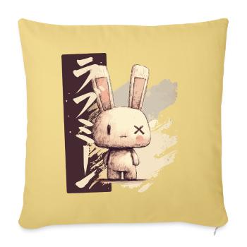 Love me bunny in sketch style - Sofa pillowcase 17,3'' x 17,3'' (45 x 45 cm) - washed yellow - Front
