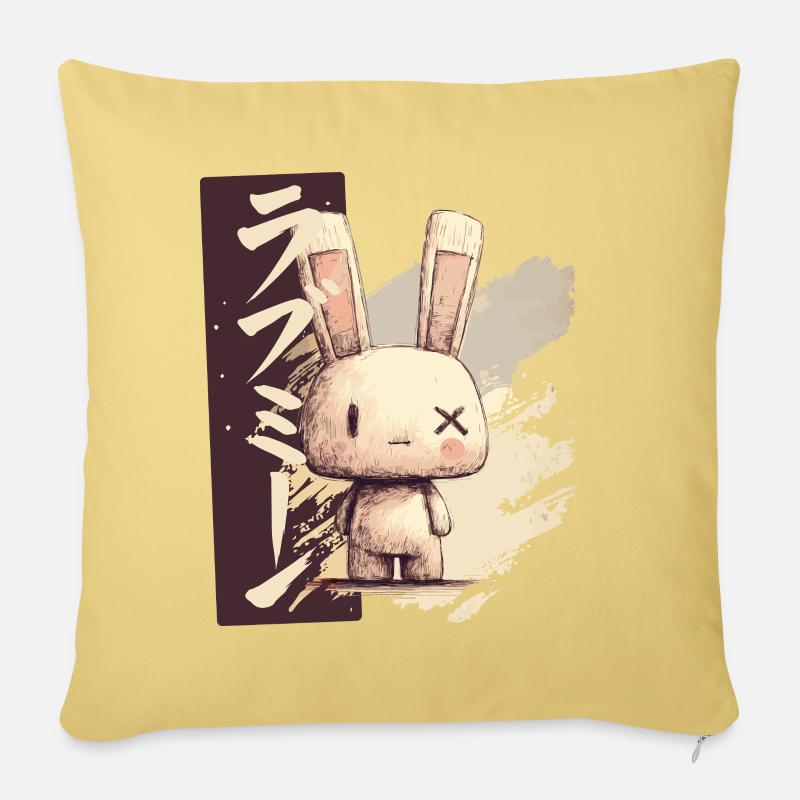 Love me bunny in sketch style - Sofa pillowcase 17,3'' x 17,3'' (45 x 45 cm) - washed yellow