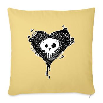 Heart Skull Punk - Sofakissenbezug 45 x 45 cm - Hellgelb - Vorne