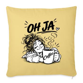 Coffee Oh Yes Cartoon - Sofa pillowcase 17,3'' x 17,3'' (45 x 45 cm) - washed yellow - Front