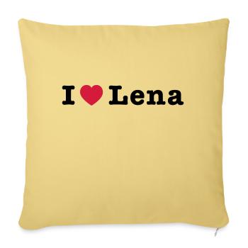 I Love Lena 1 - Sofa pillowcase 17,3'' x 17,3'' (45 x 45 cm) - washed yellow - Front