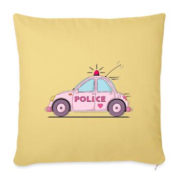 Police Car Police Pink - Sofa pillowcase 17,3'' x 17,3'' (45 x 45 cm) - washed yellow - Front